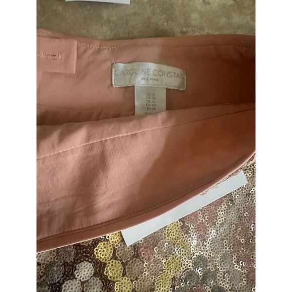 NWT CAROLINE CONSTAS Sequin Crop Top & Skirt Set Pink Size 10 - Picture 4 of 10
